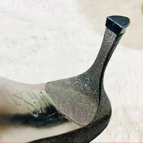 Adrianna Papell Gun Metal D’orsay Peep Toe Pumps 1950’s Pinup Heels Size 10M - Picture 8 of 12